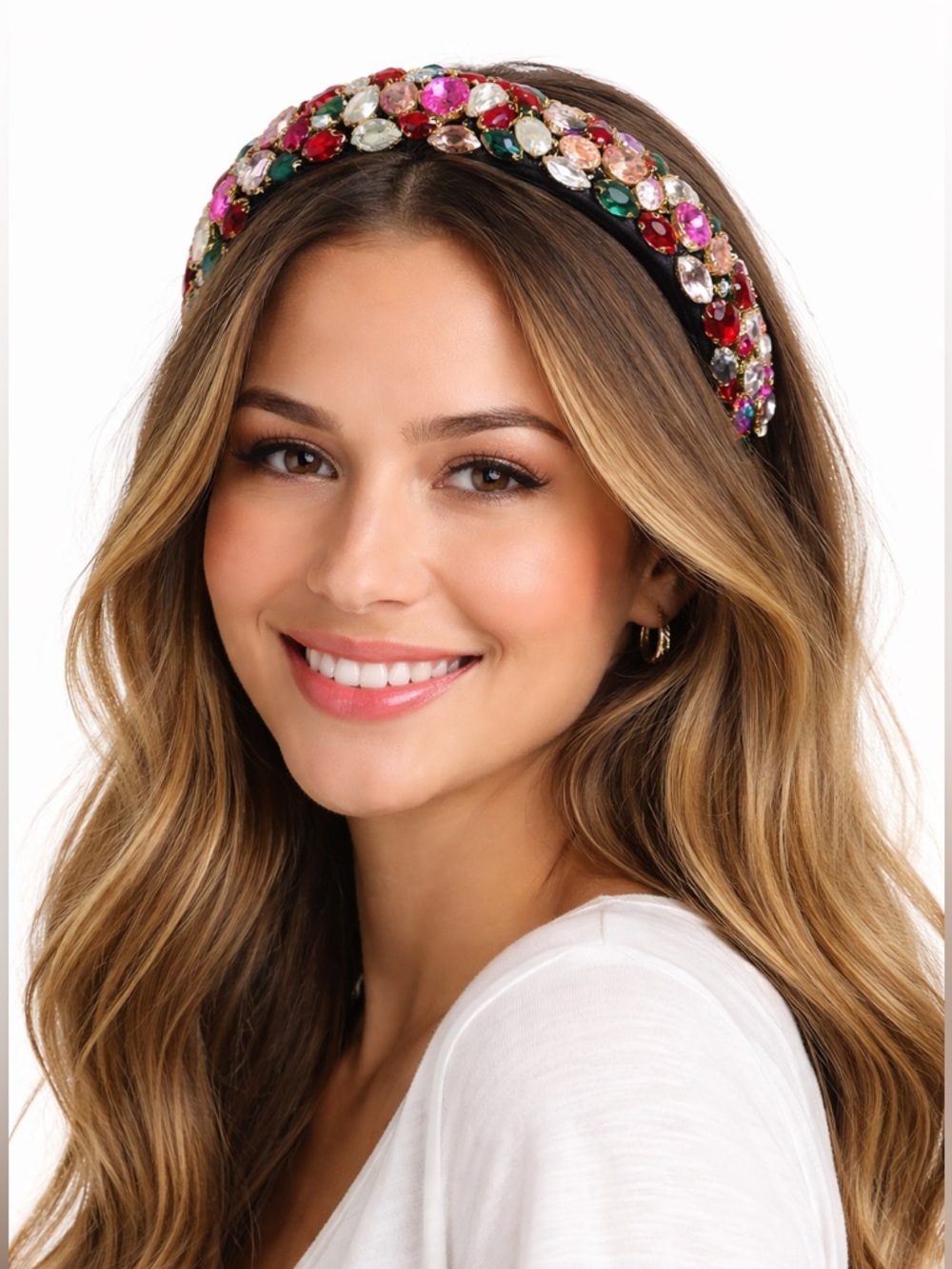Baroque Embellished Multicolor Jeweled Headband - Women Accessories